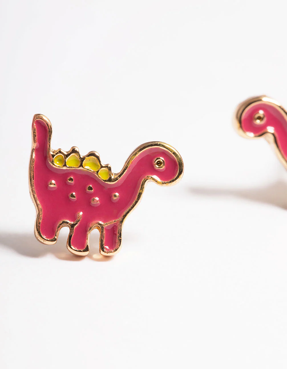 Gold Dinosaur Stud Earrings - Image 4