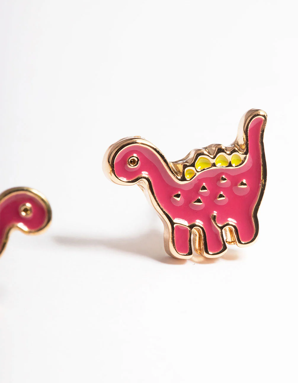 Gold Dinosaur Stud Earrings - Image 5