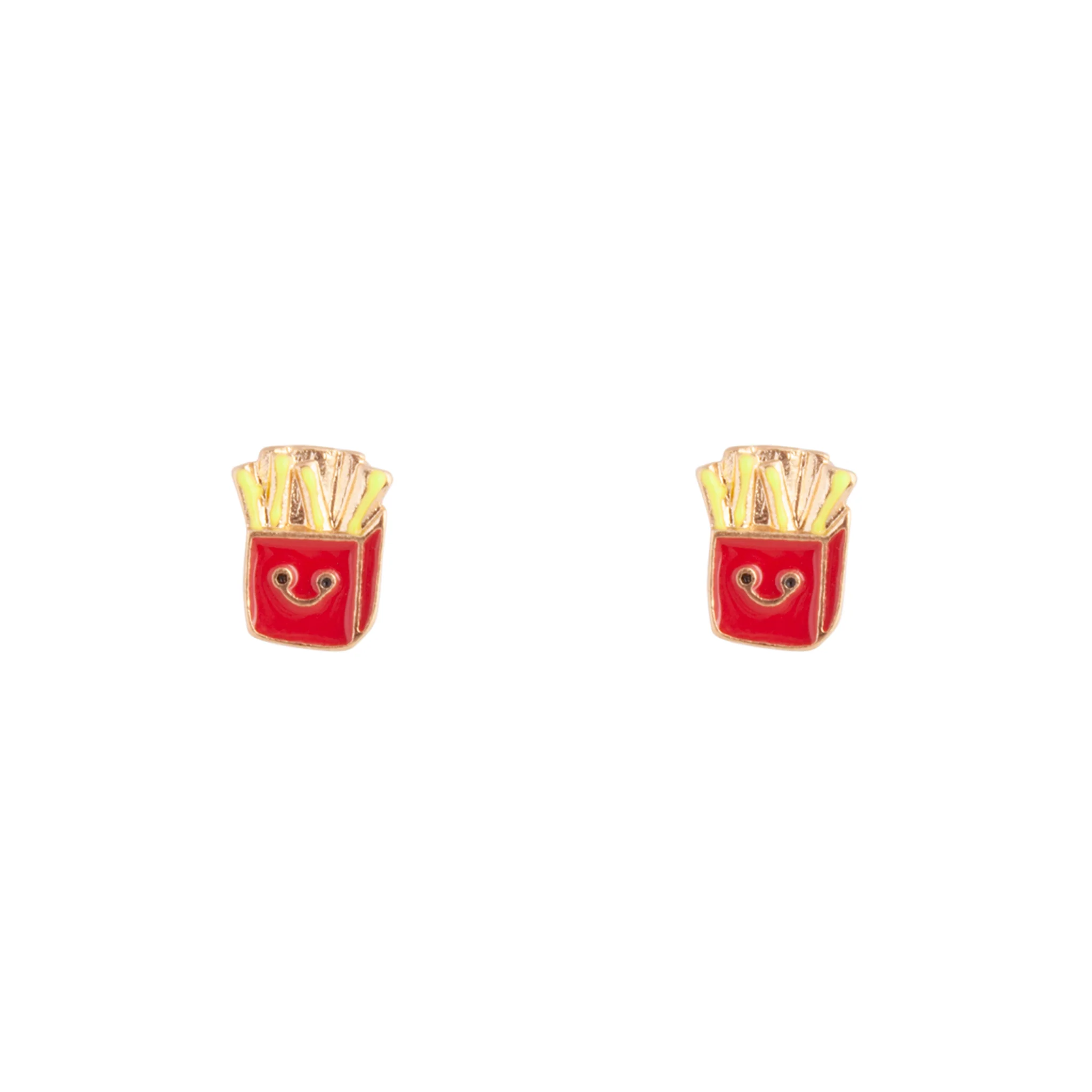 Gold Fries Stud Earrings - Image 2