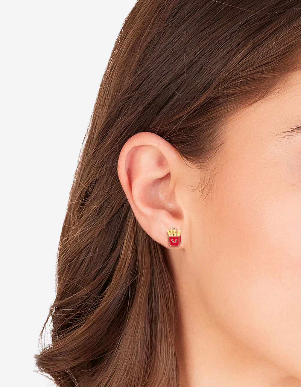 Gold Fries Stud Earrings - Image 3