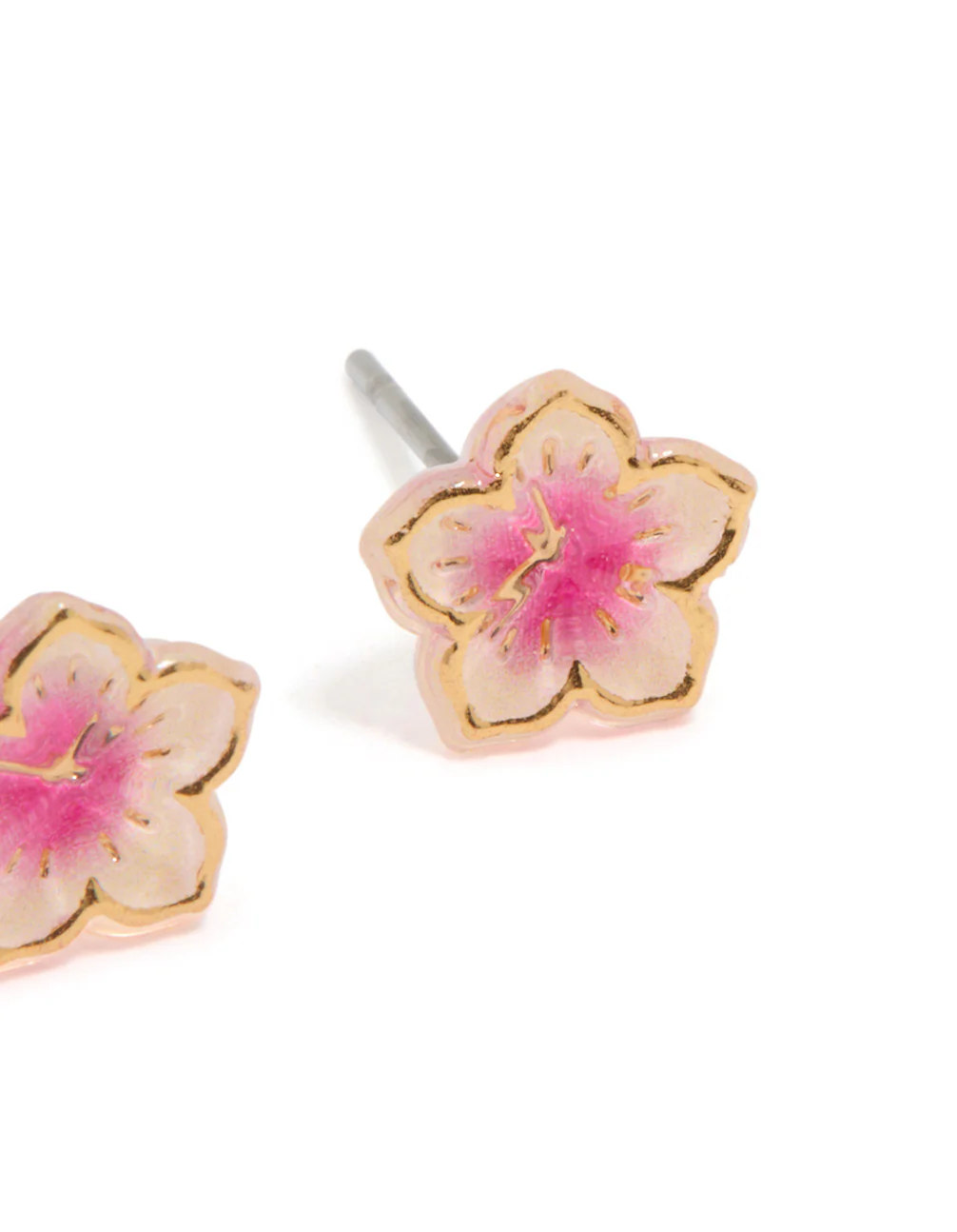 Gold Mini Frangipani Stud Earrings - Image 3