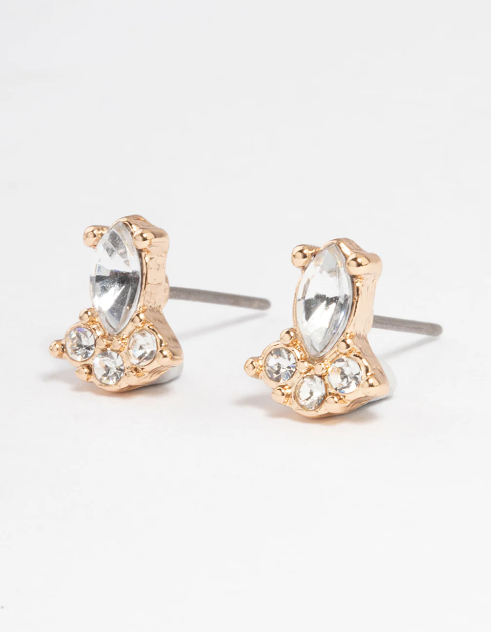 Gold Mini Stone Set Stud Earrings - Image 3