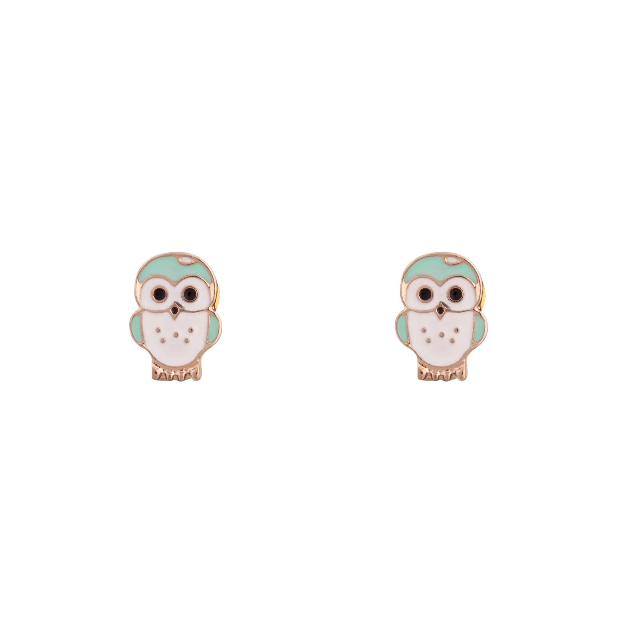 Mini Owl Stud Earrings - Image 2