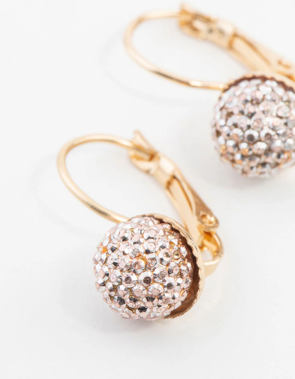 Gold Mini Sparkle Ball Drop Earrings - Image 4
