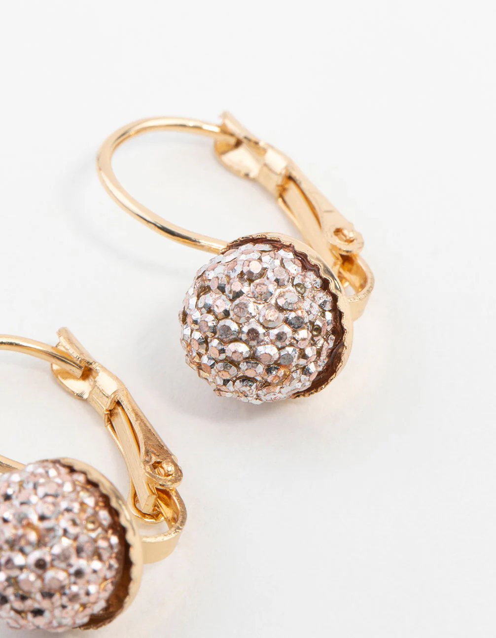 Gold Mini Sparkle Ball Drop Earrings - Image 5