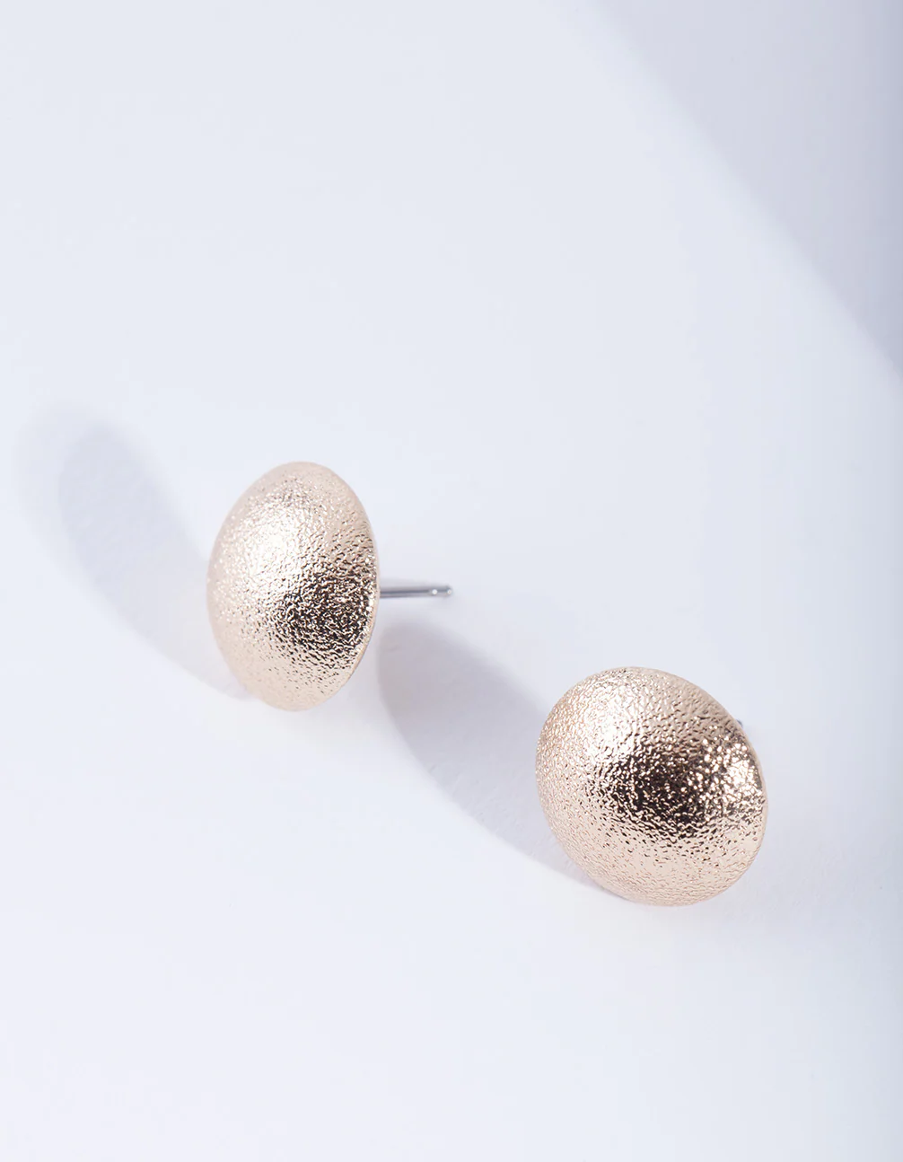 Gold Sparkle Button Earrings - Image 2