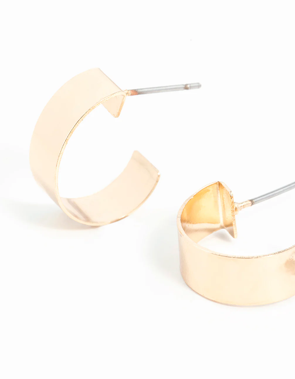 Gold Thick Micro Hoop Earrings - Image 2