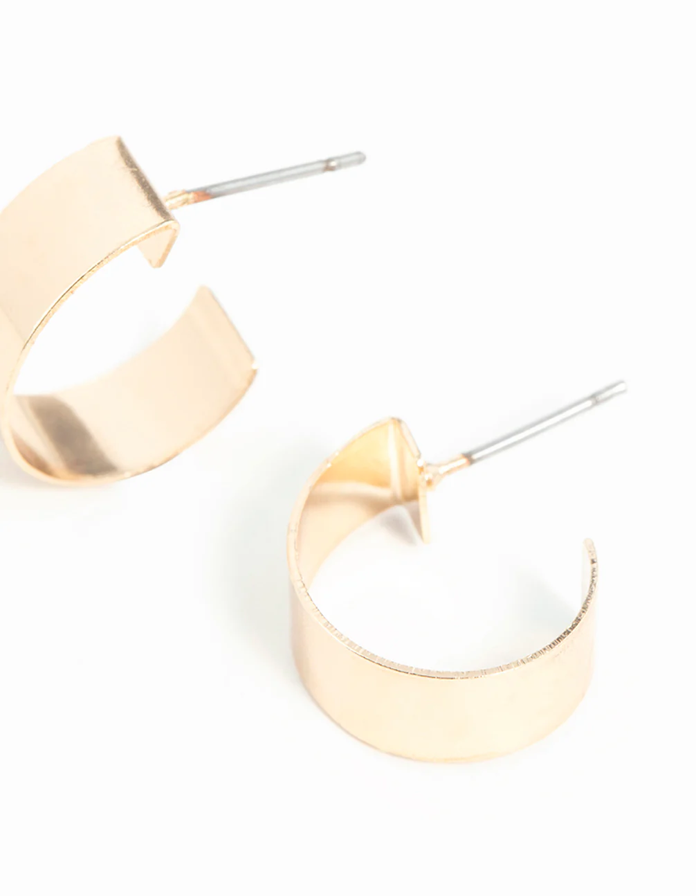 Gold Thick Micro Hoop Earrings - Image 3