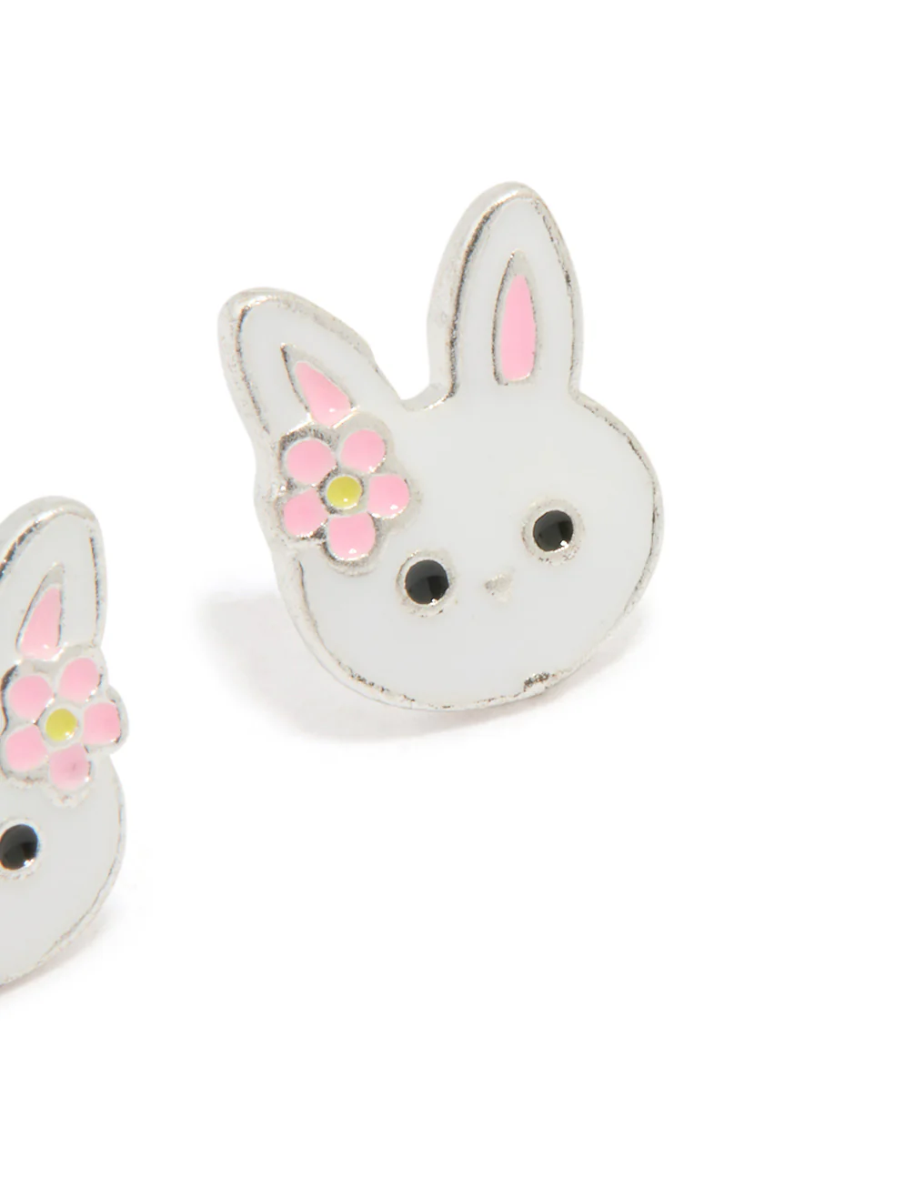 Silver Cute Bunny Stud Earrings - Image 5