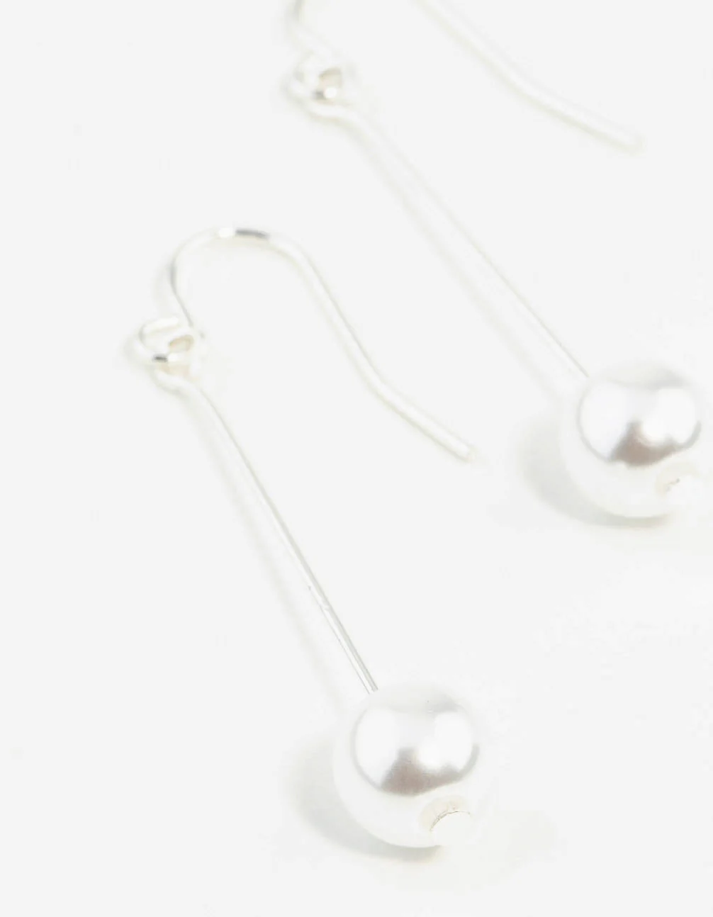 Fine Silver Pin & Pearl Drop Earrings - Image 4