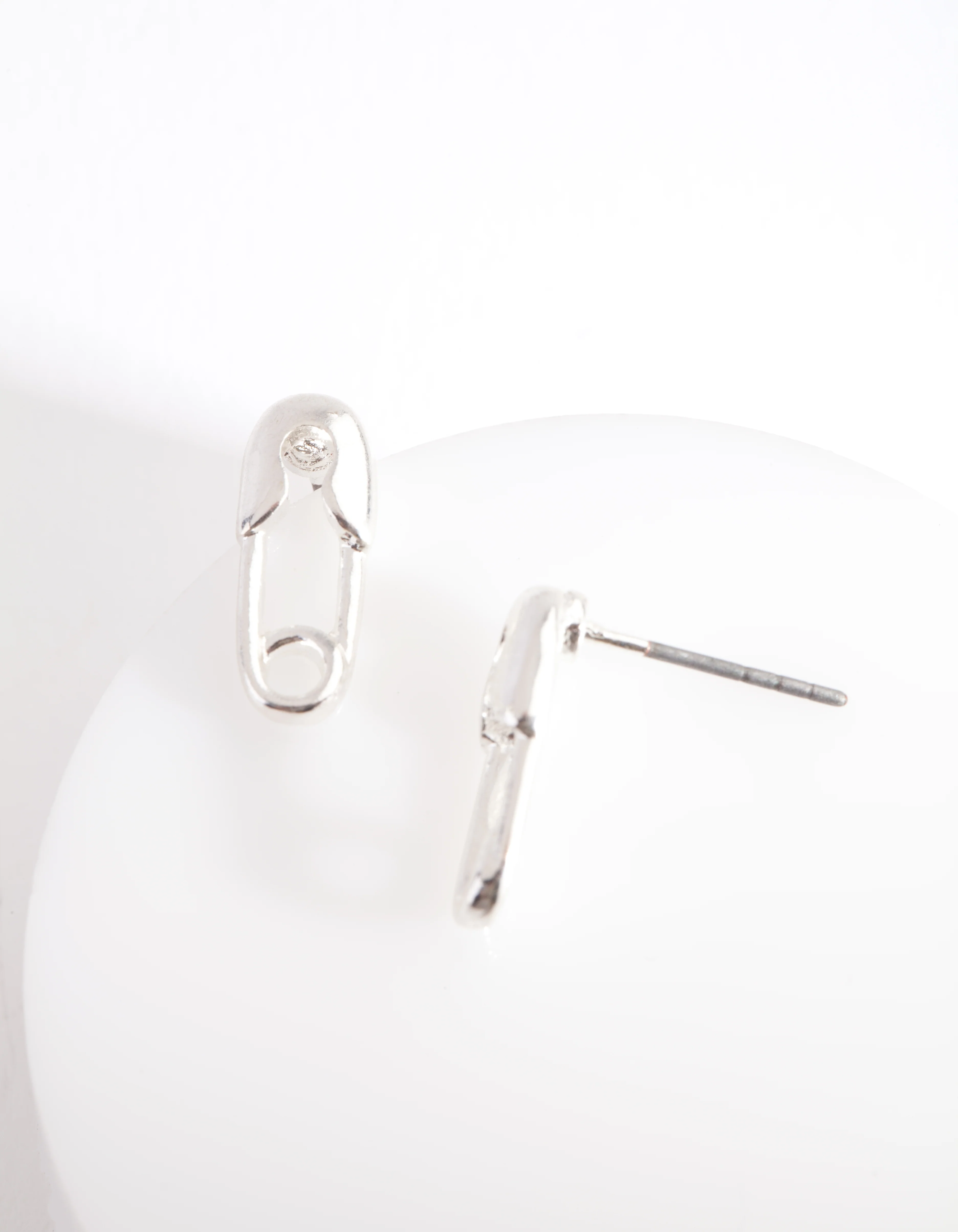 Silver Safety Pin Earrings