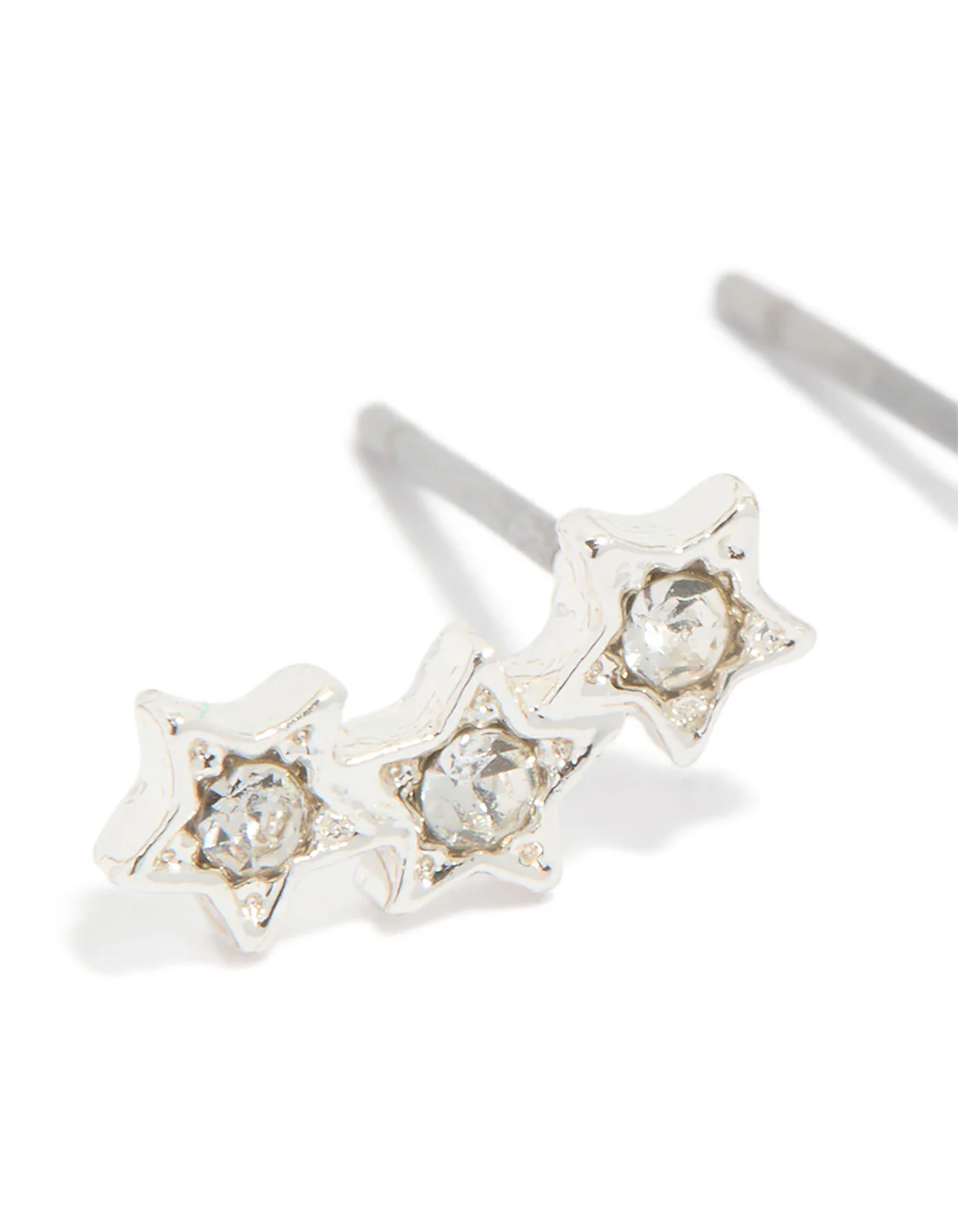 Silver Star Crawler Stud Earrings - Image 3