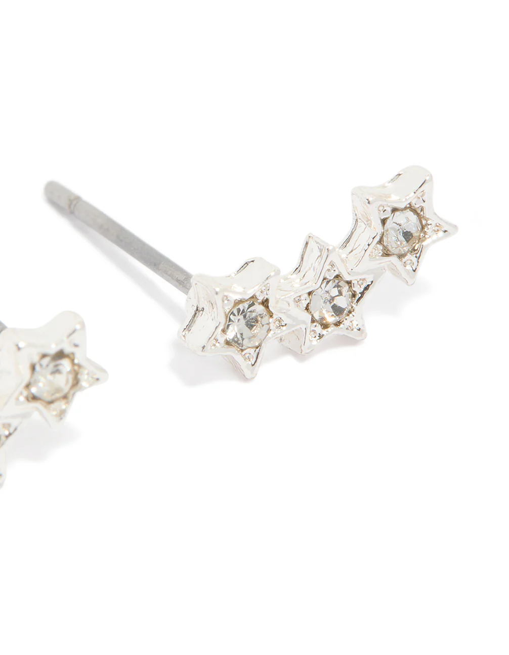 Silver Star Crawler Stud Earrings - Image 4