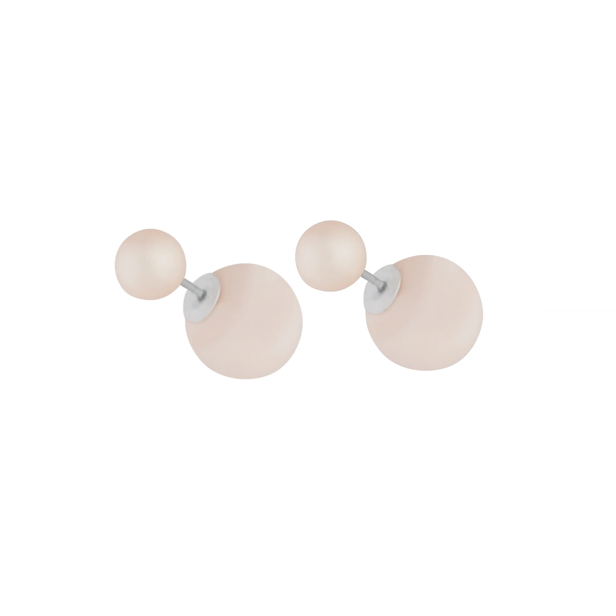 Pearl Pink Sandwich Stud Earrings - Image 2