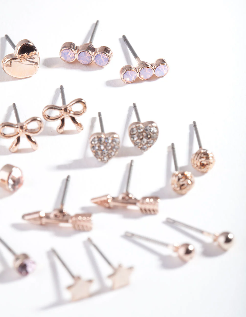 Rose Gold Bow Diamante Earring 12-Pack - Image 3
