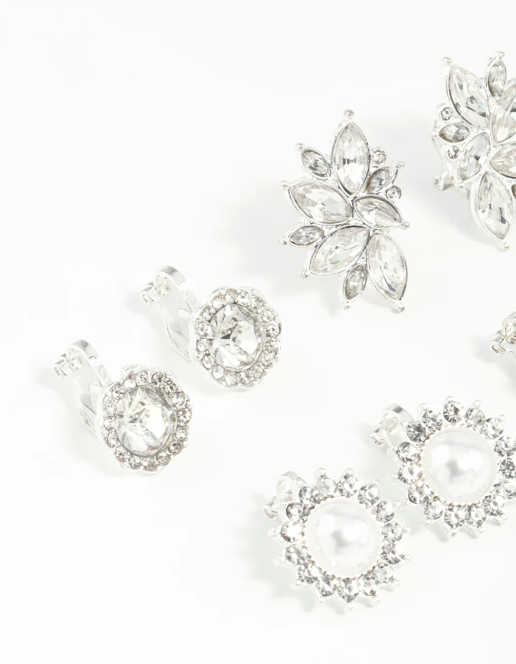 Silver Pearl Butterfly Earring 5-Pack - Image 2