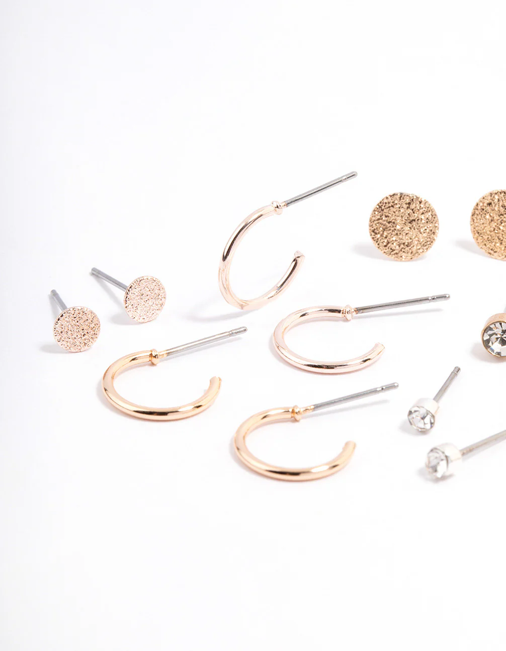 Mixed Metal Basic Disc & Hoop Earrings 8-Pack - Image 2