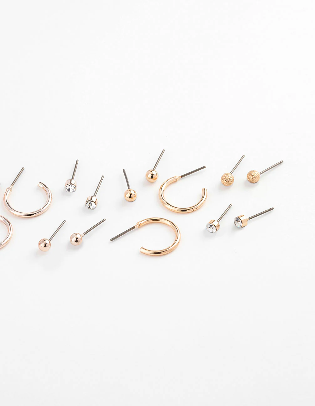 Mixed Metal Sandblast Stud & Hoop Earring 12-Pack - Image 3