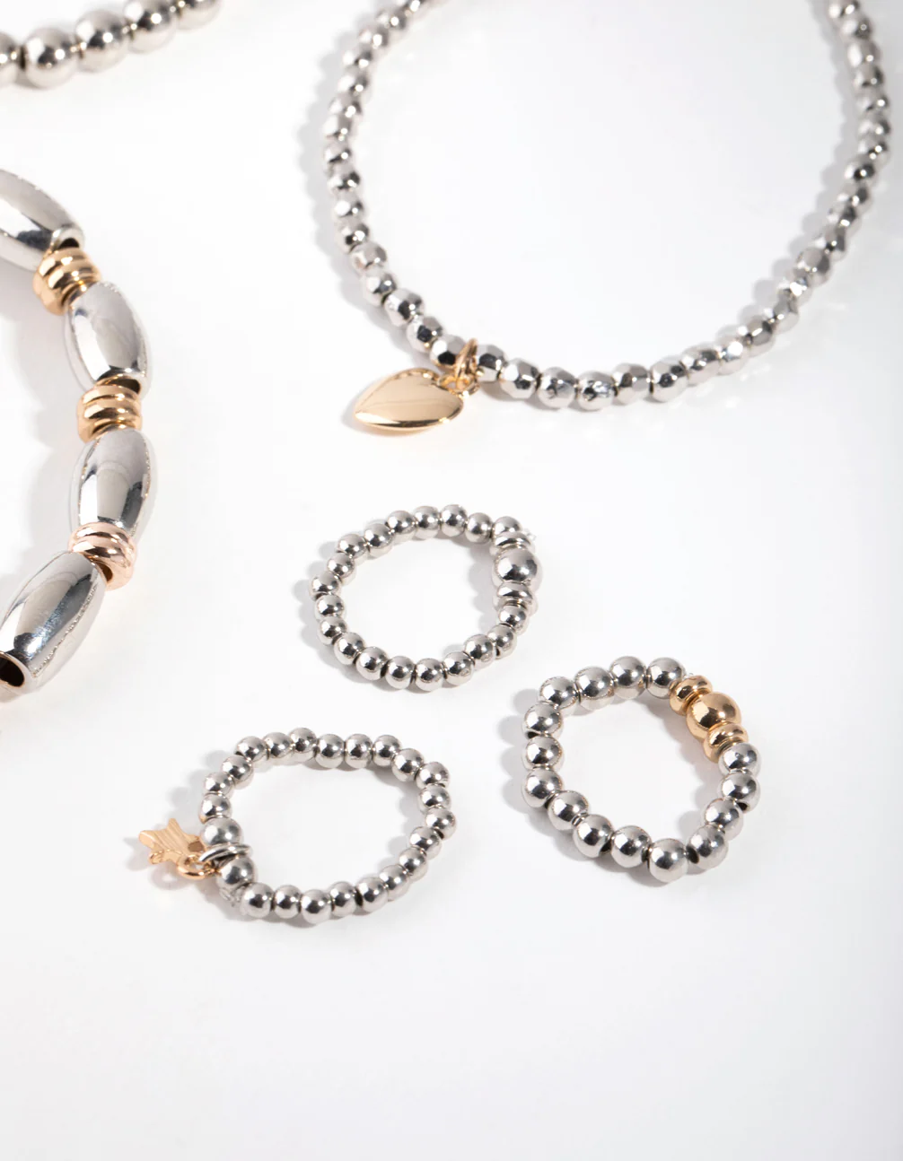 Mixed Metal Star & Moon Ring & Bracelet Pack - Image 2