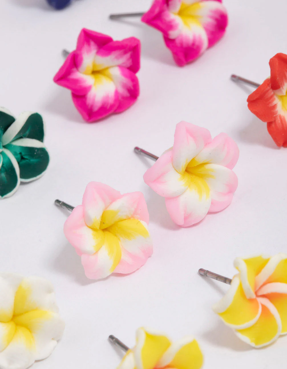 Bright  Frangipani Stud Earrings 8-Pack - Image 3