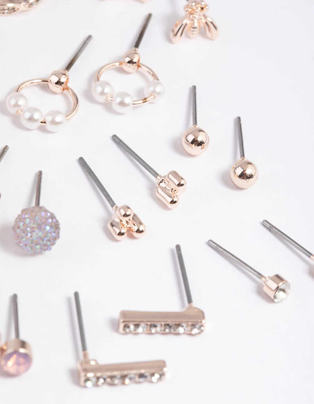 Rose Gold Bee & Diamante Stud Earring 12-Pack - Image 3