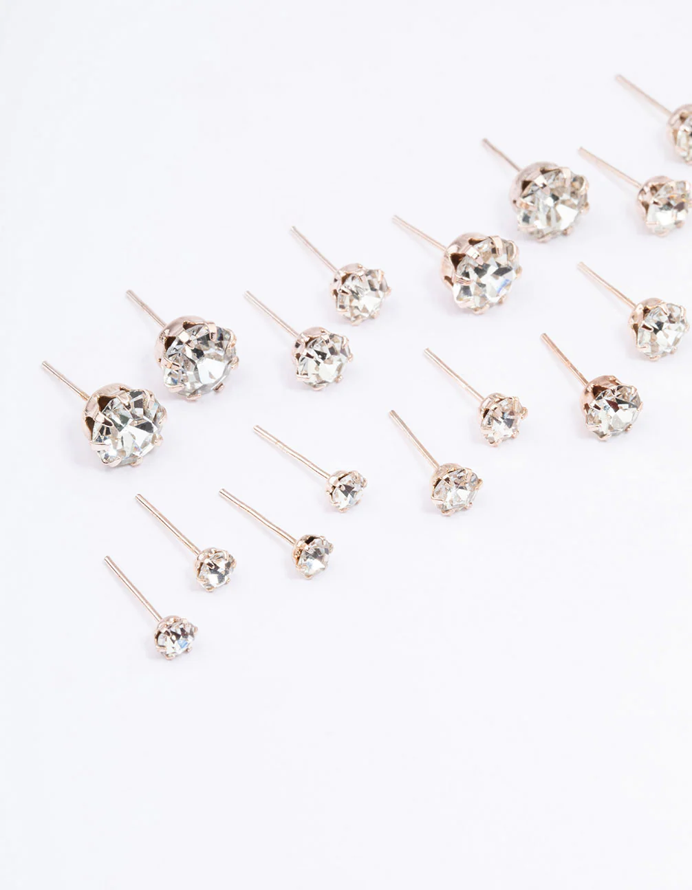 Rose Gold Classic Diamante Graduating Earring 12-Pack - Image 2