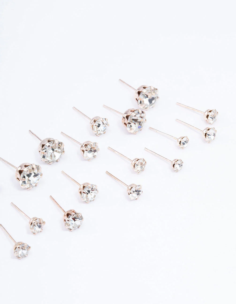 Rose Gold Classic Diamante Graduating Earring 12-Pack - Image 3