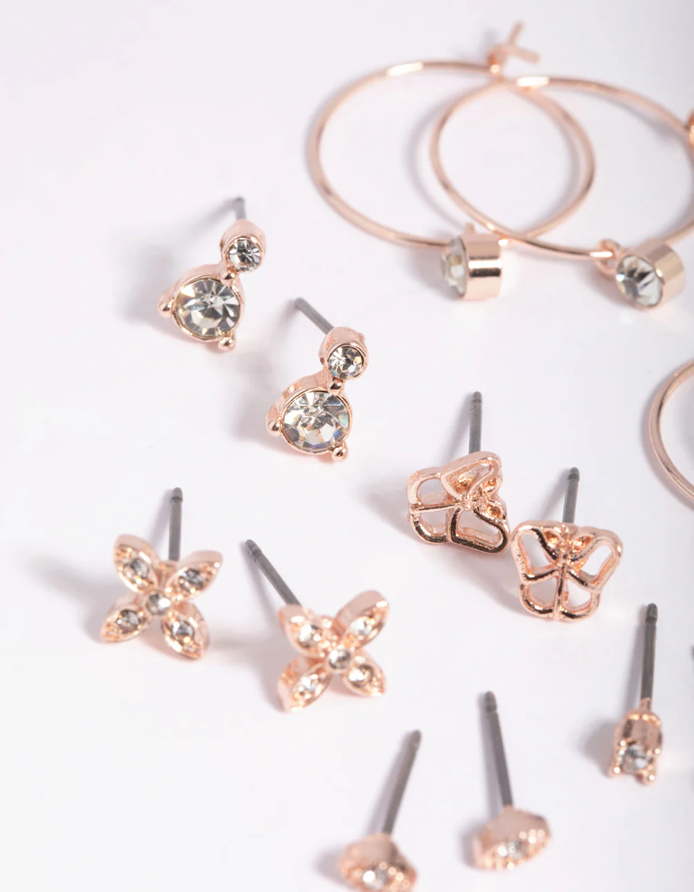 Rose Gold Dainty Garden Stud Earring 8-Pack - Image 2