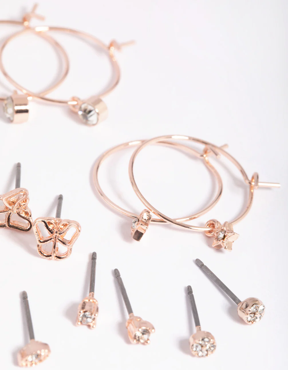 Rose Gold Dainty Garden Stud Earring 8-Pack - Image 3