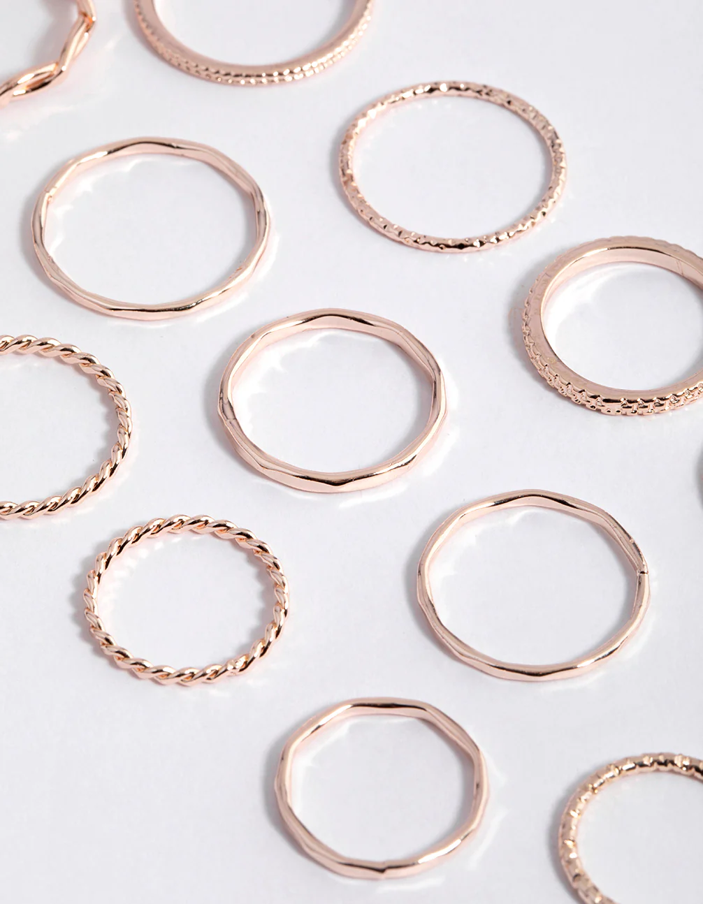 Rose Gold Fine Mix Band Ring Pack - Image 2
