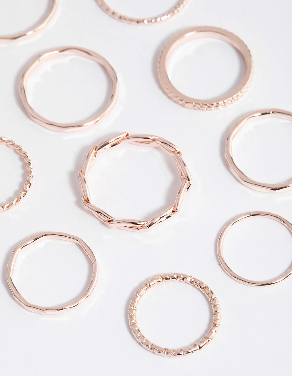 Rose Gold Fine Mix Band Ring Pack - Image 3