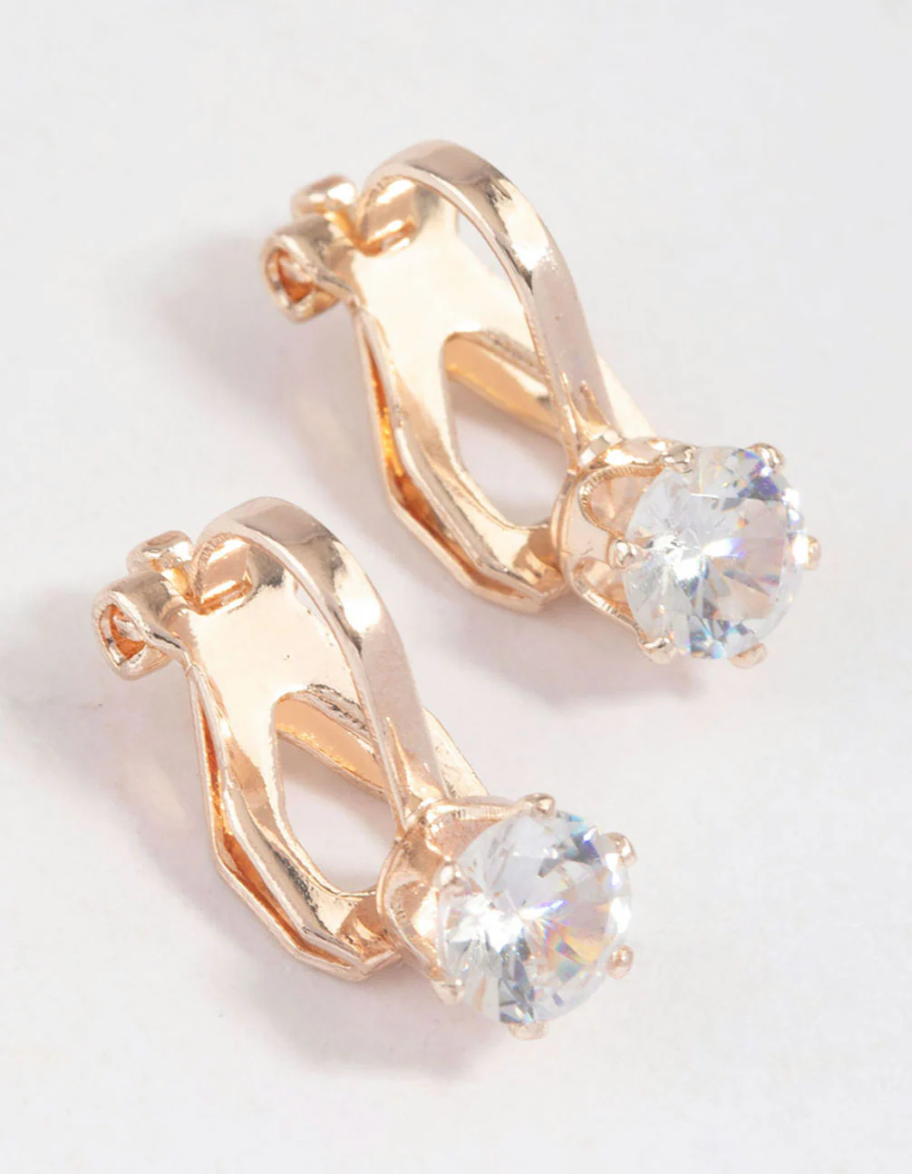 Rose Gold Graduating Diamante Clip On Earrings 5-Pack - Image 3
