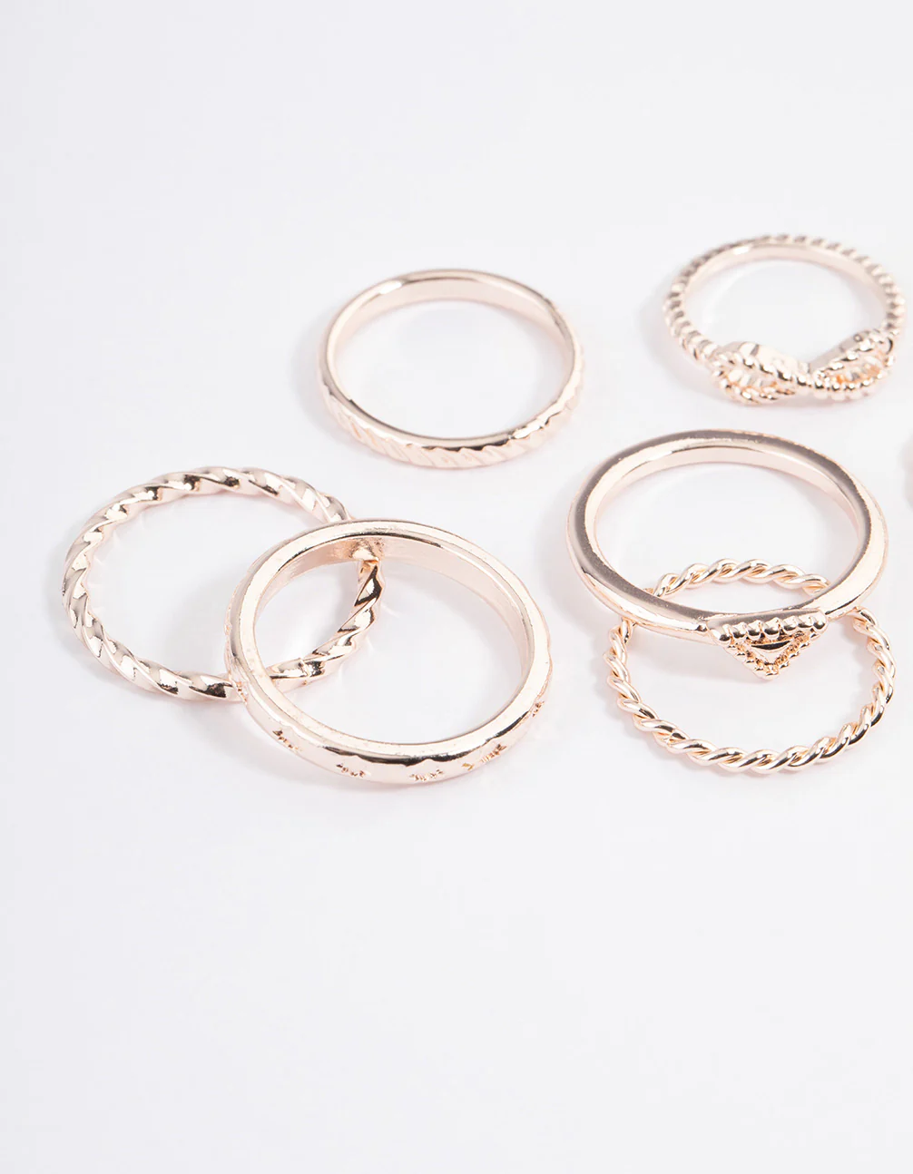 Rose Gold Infinity & Heart Ring 8-Pack - Image 2