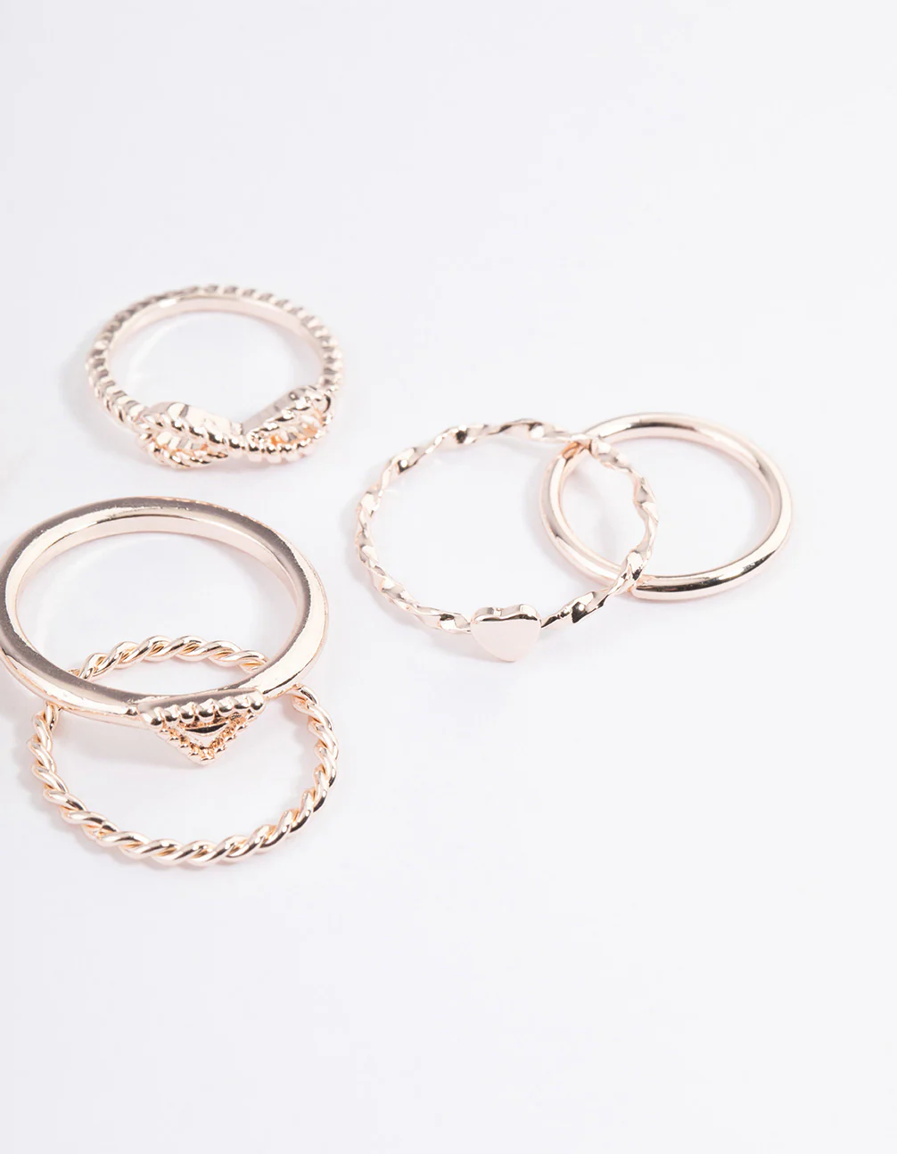 Rose Gold Infinity & Heart Ring 8-Pack - Image 3