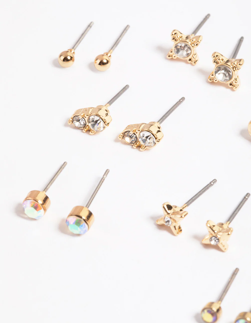 Gold Diamante Stud Earring 12-Pack - Image 2