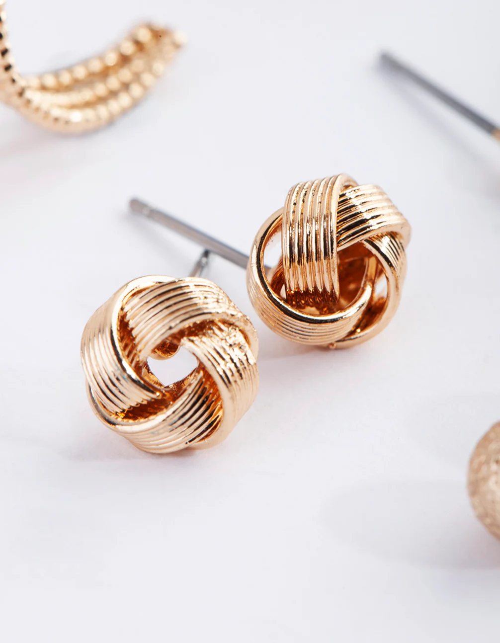 Gold Classic Stud & Huggie Earring 8-Pack - Image 3