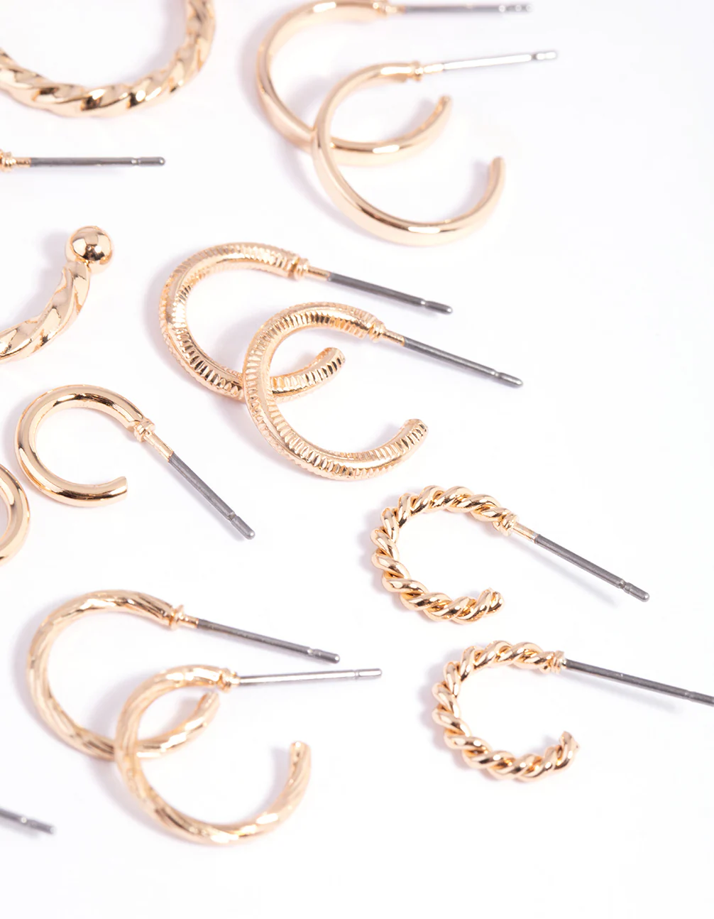 Gold Twisted Hoop Earring 12-Pack - Image 3
