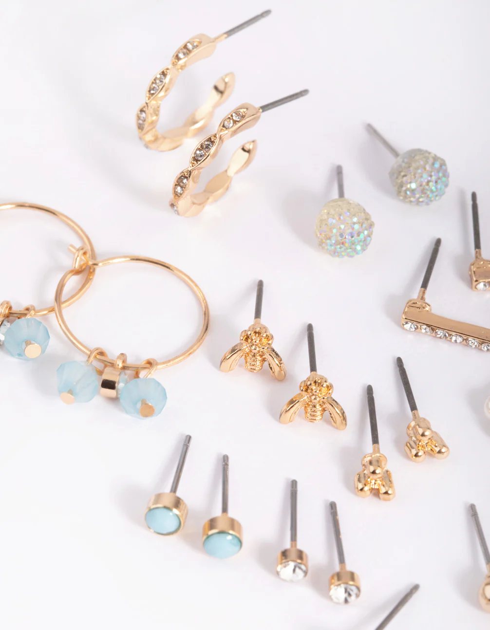 Gold Bee & Diamante Stud Earring 12-Pack - Image 2