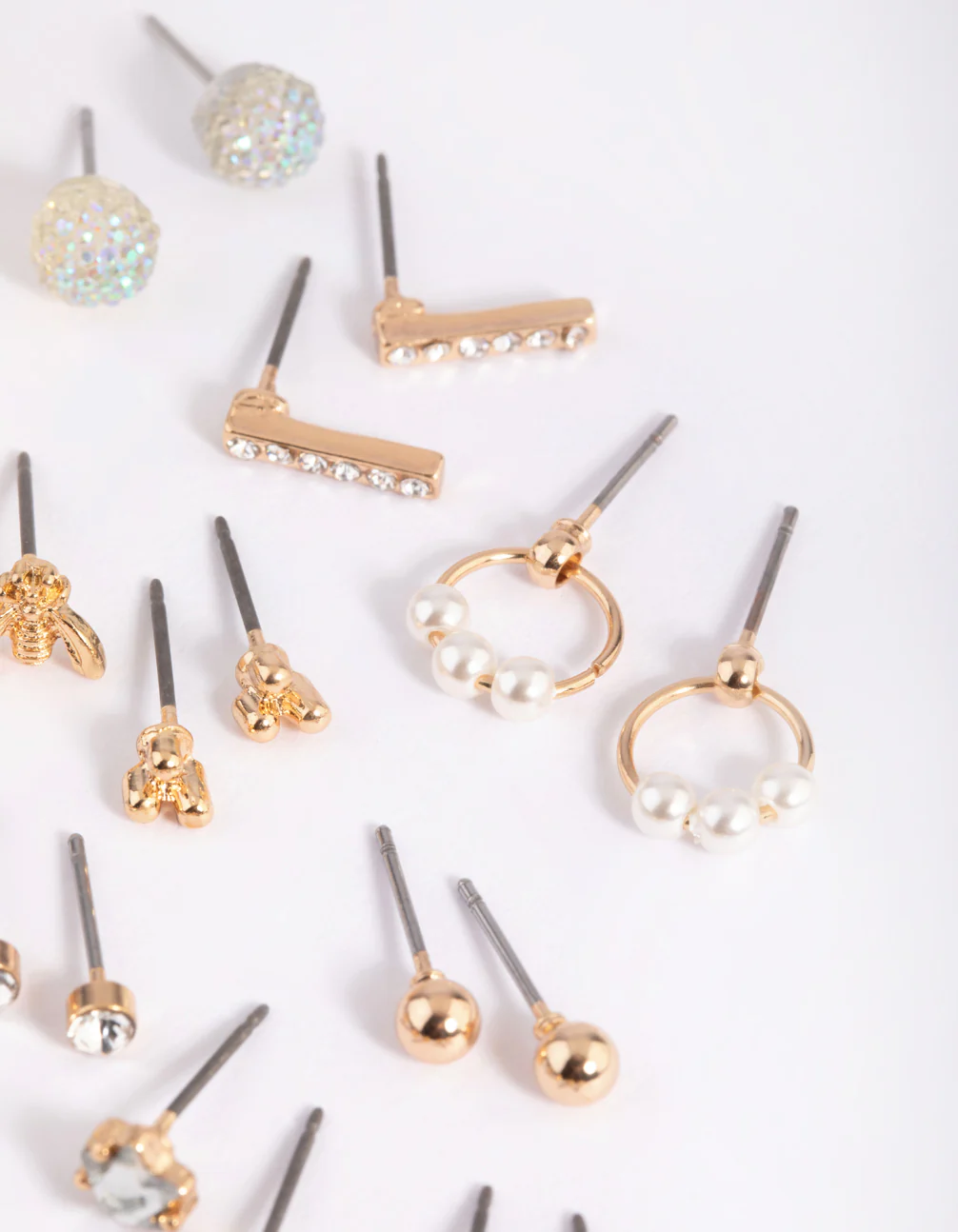 Gold Bee & Diamante Stud Earring 12-Pack - Image 3