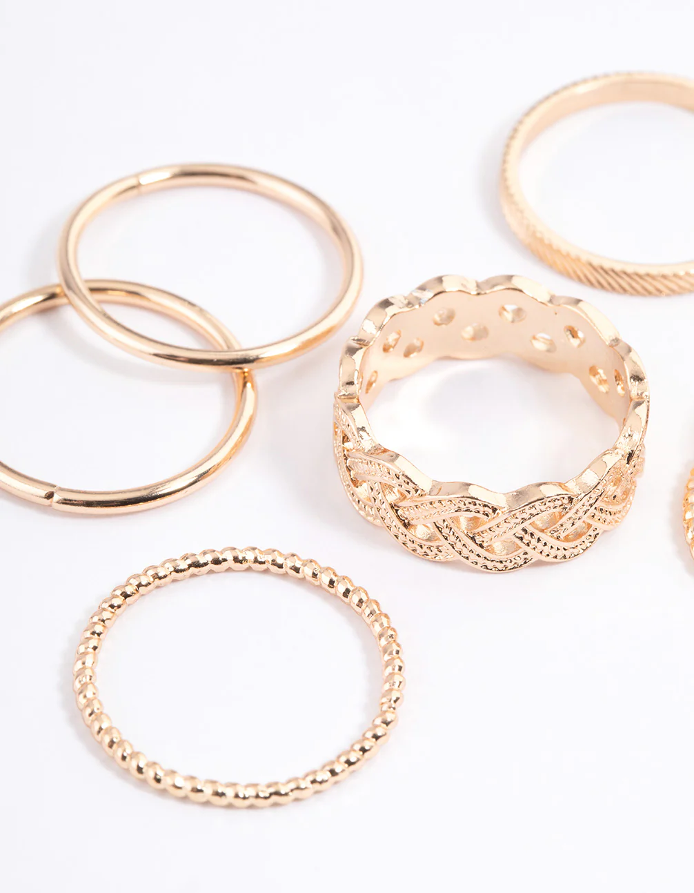 Gold Classic Braid Ring 8-Pack - Image 2