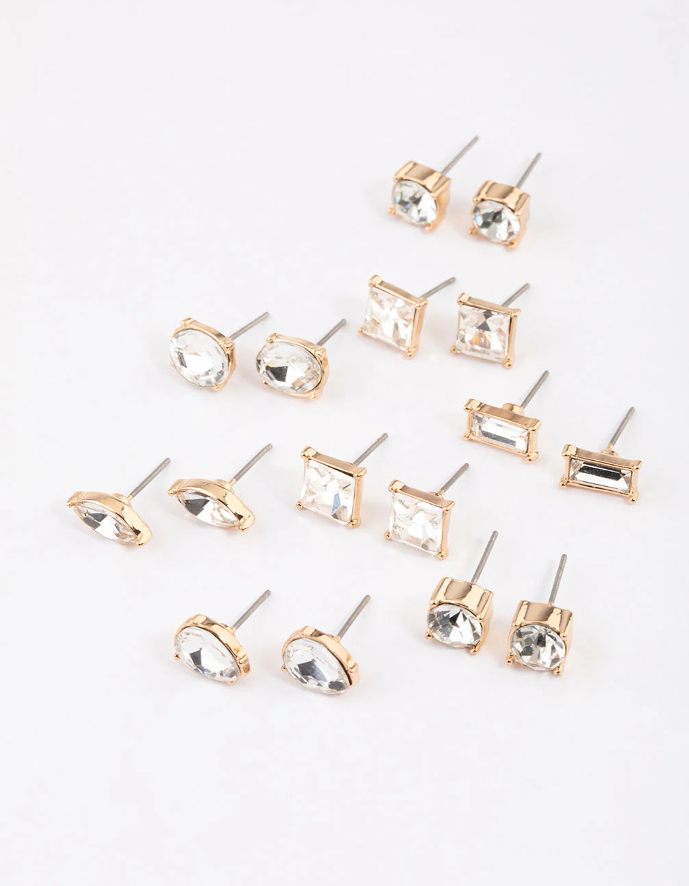 Gold Classic Mixed Stone Earrings 8-Pack - Image 2