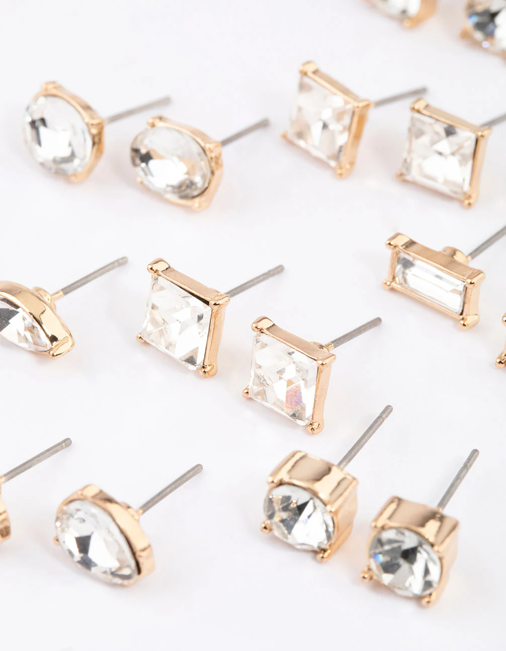 Gold Classic Mixed Stone Earrings 8-Pack - Image 3