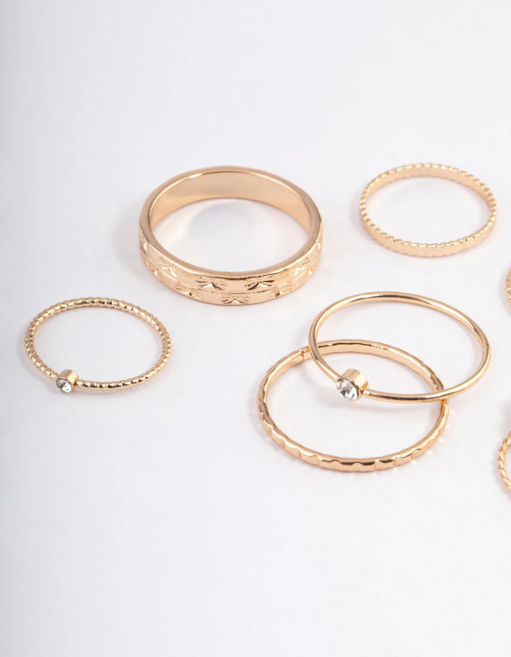 Gold Dainty Flower Ring Pack - Image 2