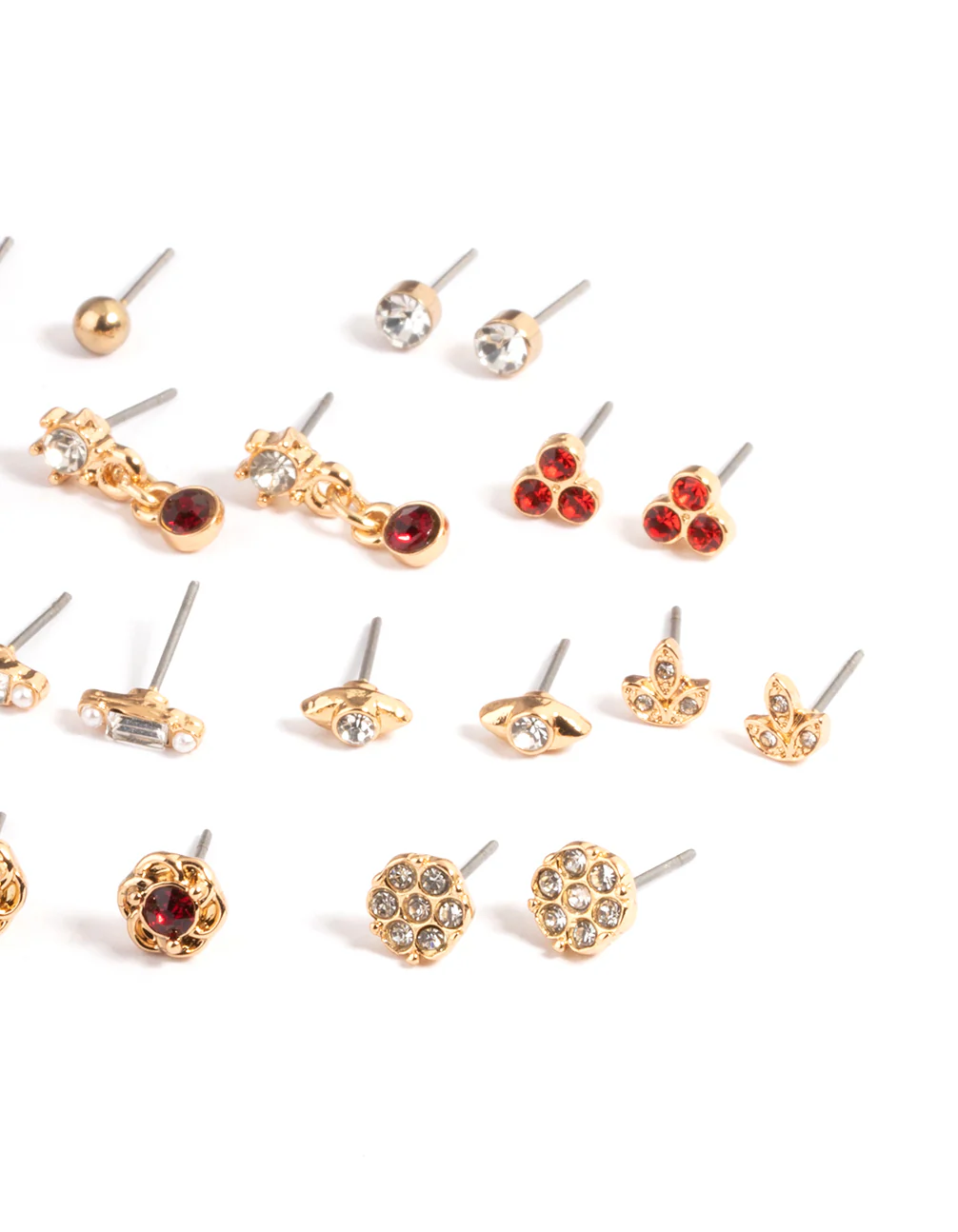 Gold Dainty Diamante Flower Earring 12-Pack - Image 3