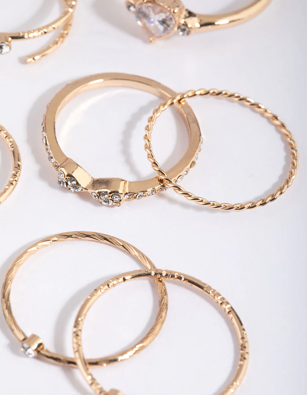 Gold Diamante & Pearl Ring Pack - Image 2