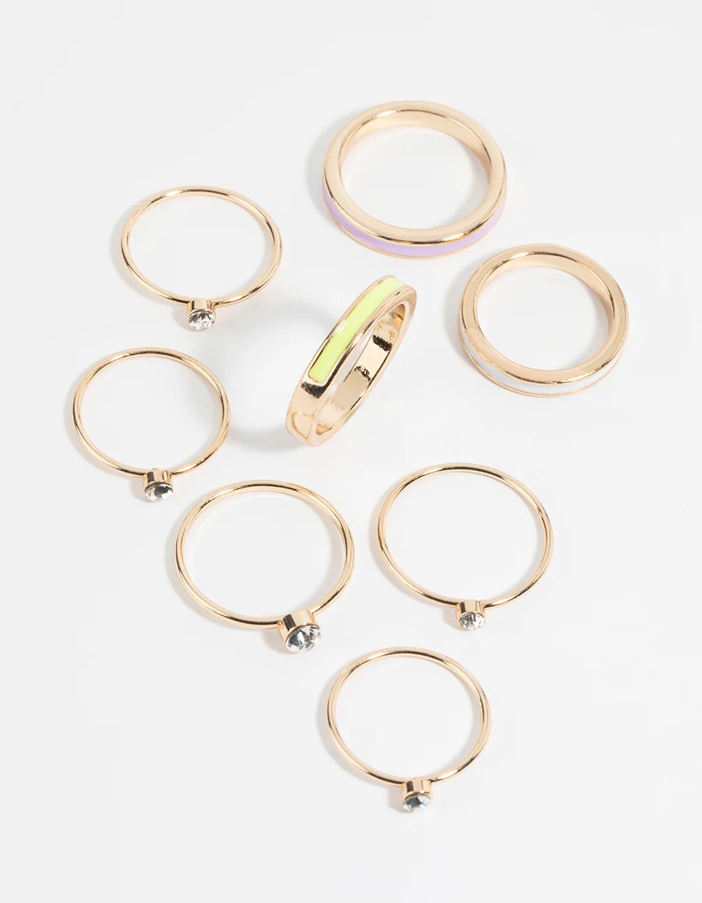 Gold Enamel Band Ring Pack - Image 2