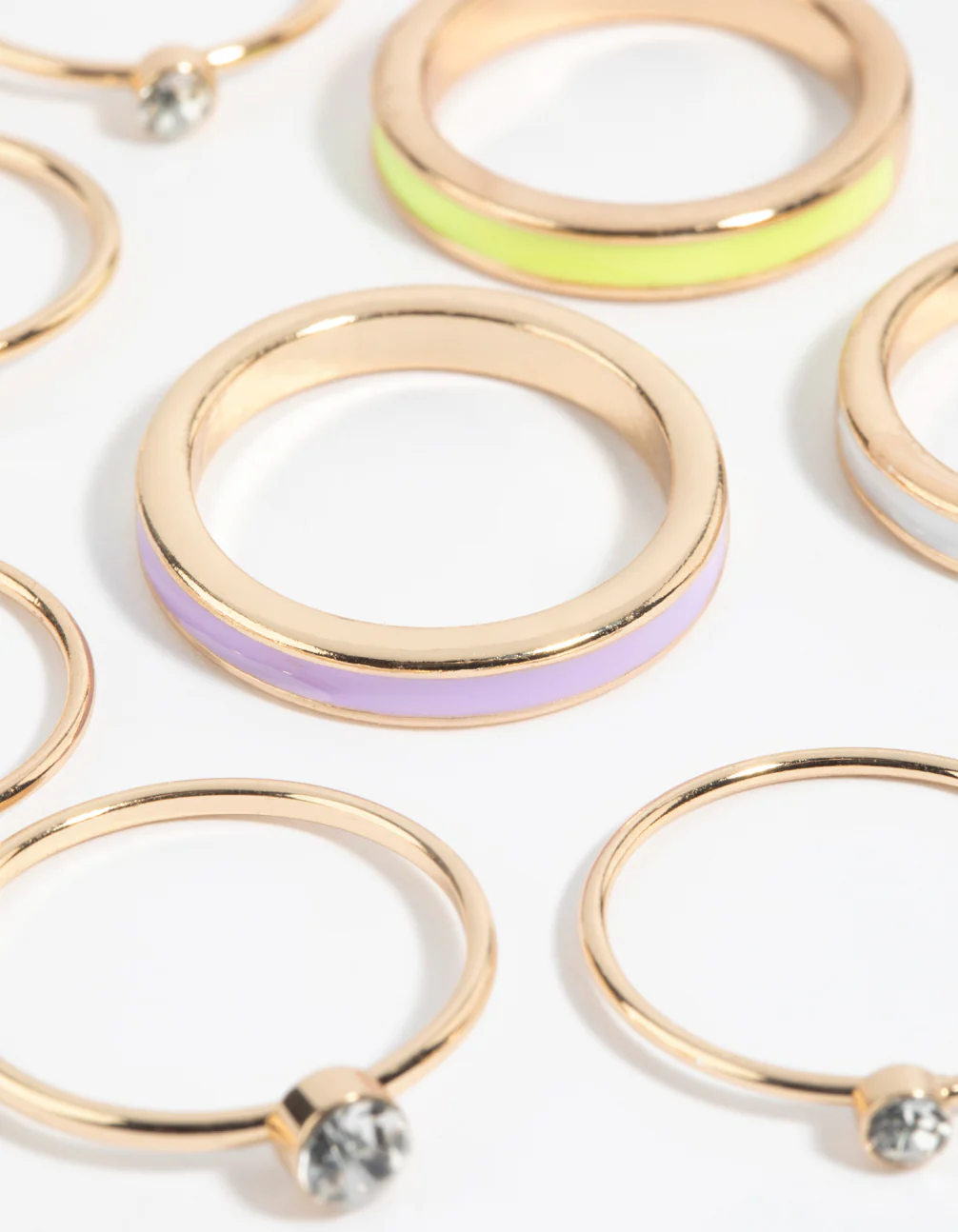 Gold Enamel Band Ring Pack - Image 3