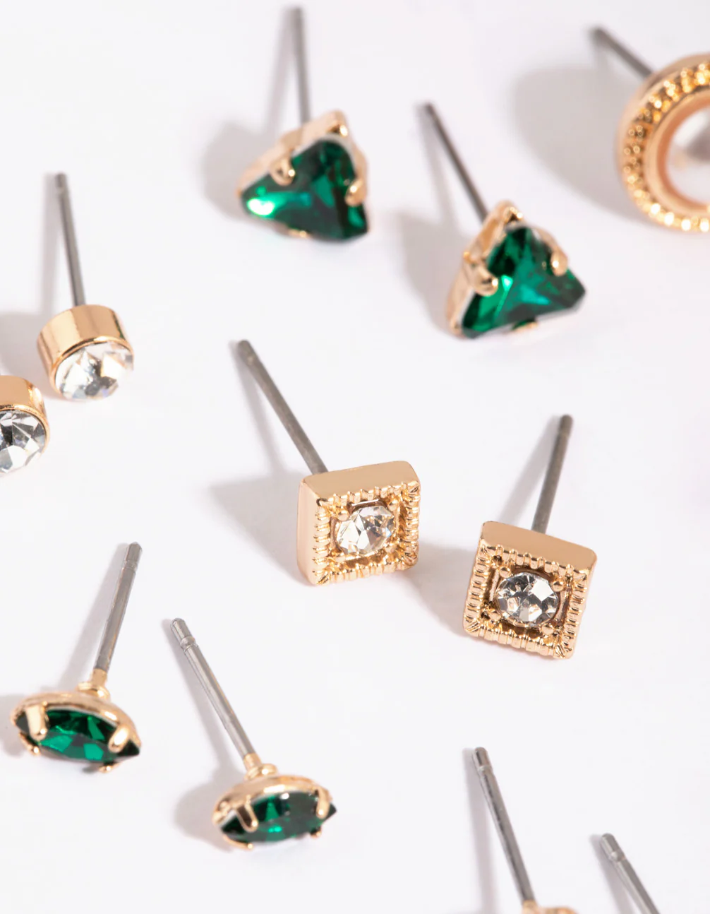Gold Geometric Stud Earring 8-Pack - Image 3