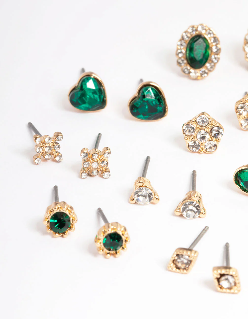 Gold Geometric Jewel Stud Earring 12-Pack - Image 2