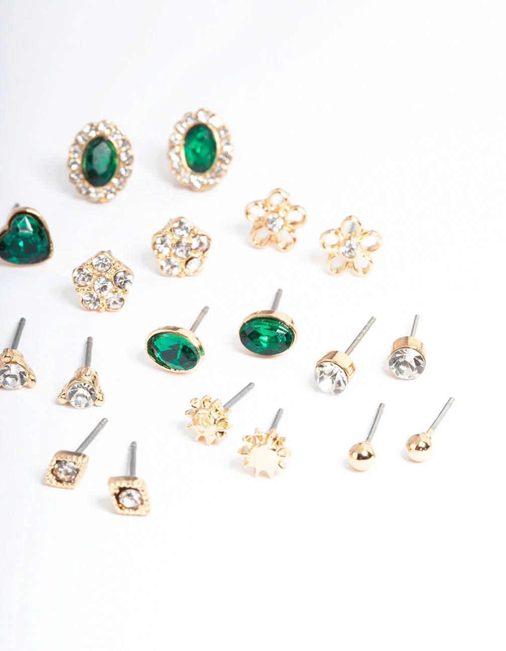 Gold Geometric Jewel Stud Earring 12-Pack - Image 3